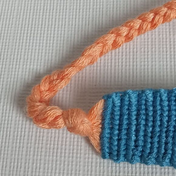Handmade One Size Blue & Orange Adjustable Sliding Knot Octopus Design Bracelet - Picture 5 of 8